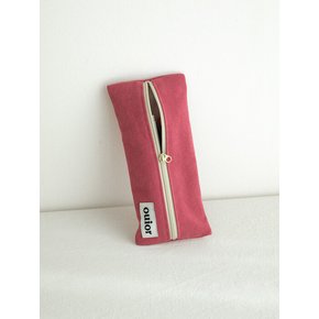 flat pencil case - raspberry (middle zipper)