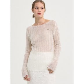 Mohair Seethrough Rib Wool Knit_Ivory