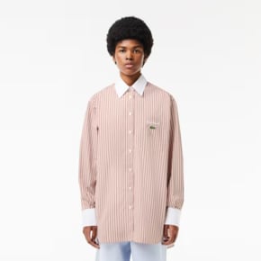 (여성) 오버핏 스트라이프 셔츠 CF6951-54G IS0 (핑크)