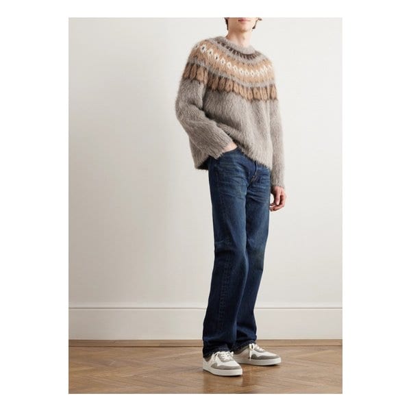 페어 아일 브러시드 알파카 울 혼방 스웨터 브라운 1647597342178762