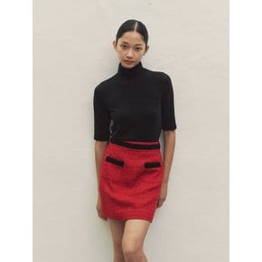 TWEED ANGORA POINT SKIRT RED MBDFSK002RD