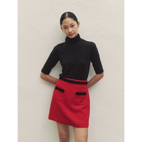 TWEED ANGORA POINT SKIRT RED MBDFSK002RD