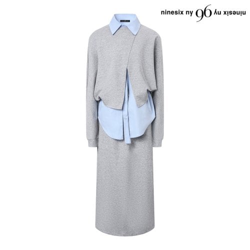 나인식스뉴욕 민소매 셔츠 맨투맨 레이어드 스커트 셋업 (NP3OW006L0)