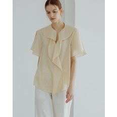 셔링 블라우스 베이지 SHIRRING BLOUSE BEIGE