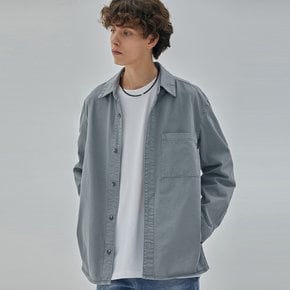 DENIM GARMENT POCKET SHIRTS BLUE GREY