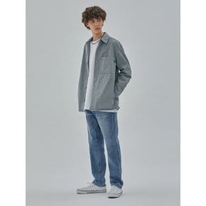 DENIM GARMENT POCKET SHIRTS BLUE GREY