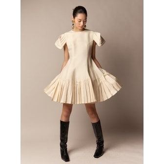 줄라이칼럼 SJ PLEATED MINI DRESS-IVORY