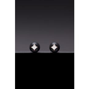 8mm Onyx Core Poise Earrings [Option-Earclip 귀찌]