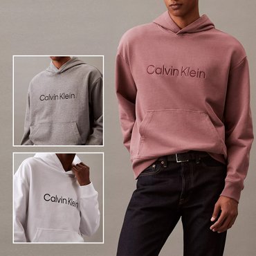 Calvin Klein 캘빈클라인 남성 후드 티 셔츠 릴렉스 핏 스탠다드 로고 3칼라