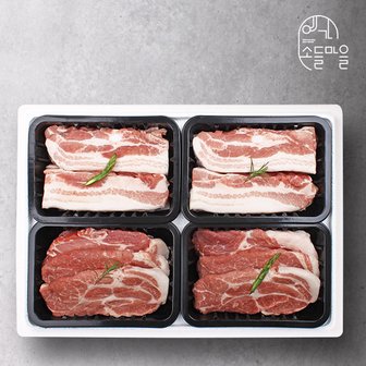 예가소들마을 [냉장][예가소들마을] 한돈 구이세트 5호 2kg (삼겹살2팩+목살2팩/각 500g)