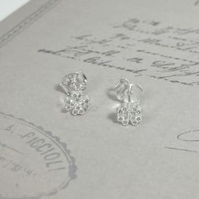 HEART CUBIC CLOVER SILVER 925 earring 행운의 하트큐빅 네잎클로버 데일리 실.._P414734986