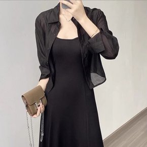 체이온 시스루 크롭 셔츠