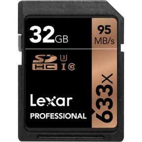 미국 렉사 sd카드 Lexar Professional 633x 32GB SDHC UHSI/U3 Card Up to 95MB/s Read w/Image