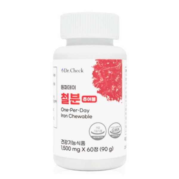 닥터체크 철분 츄어블 엽산 비타민C 임산부 60정