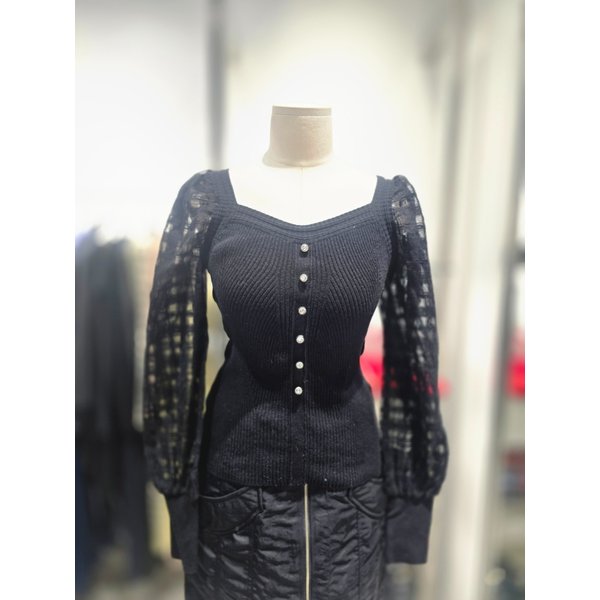 [여주점] 볼륨 소매 골지 슬림 니트 EQ4KL168