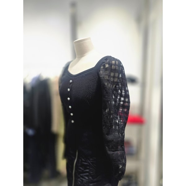 [여주점] 볼륨 소매 골지 슬림 니트 EQ4KL168