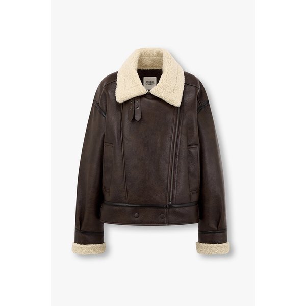 배색 라인 신세틱 무스탕 9105461112071