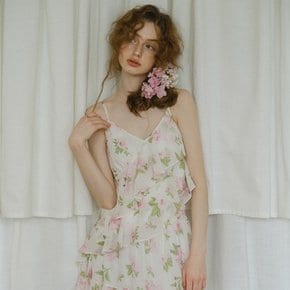 Cest_Irregular floral chiffon camisole