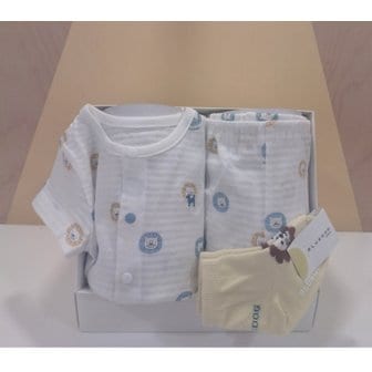 블루독베이비 **WH)드로잉사자 반팔내의 양말 선물세트(45370-054-15+45314-810-02)