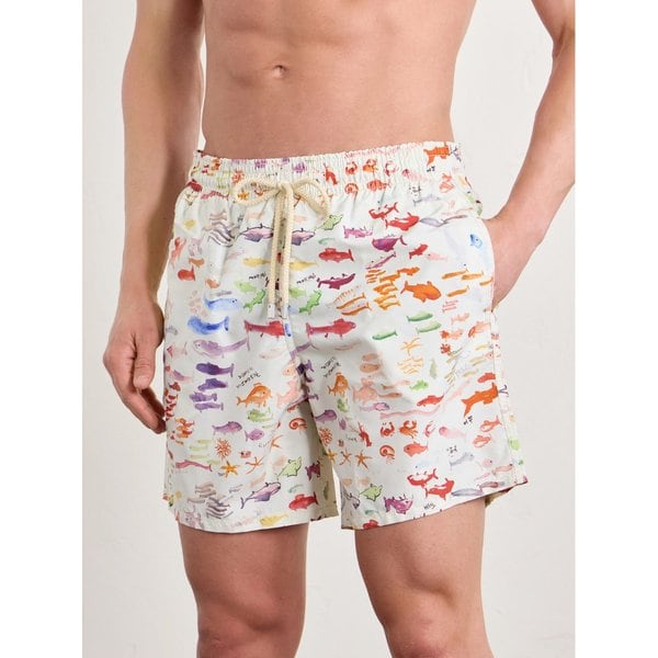 빌보콰 무레아 스트레이트 레그 미드 렝스 프린트 스윔 쇼츠 46376663163072935