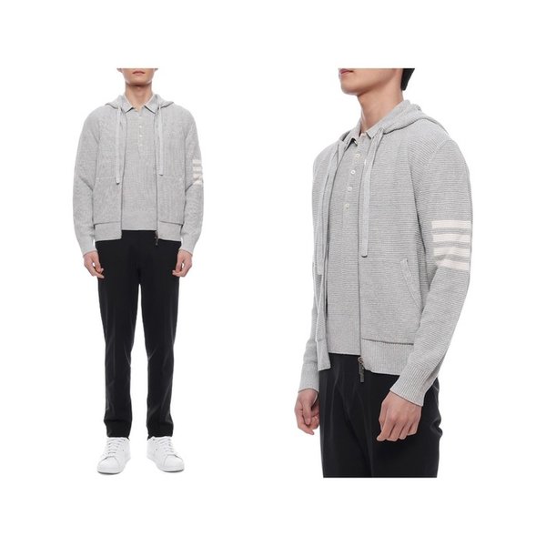 25SS 남성 린넨 혼방 사선 스트라이프 후드집업 (MKT015A Y6011 065 25S)