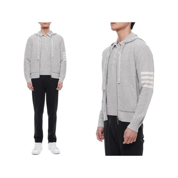 25SS 남성 린넨 혼방 사선 스트라이프 후드집업 (MKT015A Y6011 065 25S)