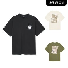 [코리아공식] [MLB] 빈티지 모노티브 오버핏 반팔 티셔츠 (3 COLOR)