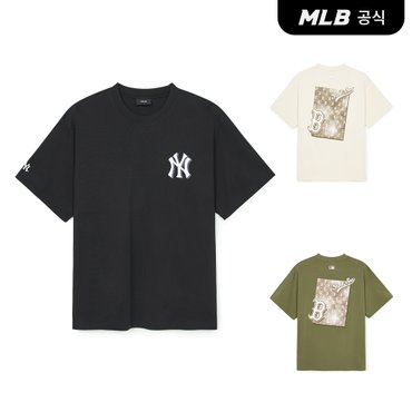 MLB [코리아공식] [MLB] 빈티지 모노티브 오버핏 반팔 티셔츠 (3 COLOR)