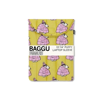 BAGGU(바구)(미국직구) [바쿠백] 노트북 파우치 13인치 Puffer Snoopy Pink