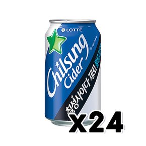 칠성사이다 제로 블루라임 탄산캔음료 355ml x 24개