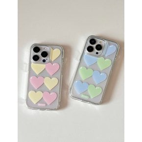 Cotton candy heart case  (Jelly/Jell-hard case)