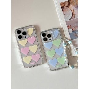 Cotton candy heart case  (Jelly/Jell-hard case)