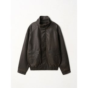 Modern Faux Leather Jacket_Brown