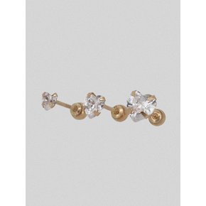 14k heart cubic piercing