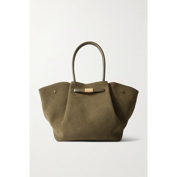 드멜리어 뉴욕 라지 가죽 트리밍 퍼포레이티드 스웨이드 토트백 46376663162980008