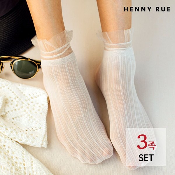 [헤니루] 시스루 팅커벨 삭스 3족 세트