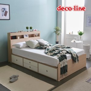 데코라인 코넬 피카 헤드 더블 수납 침대+양면매트 DKN080C