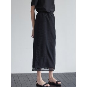 Two layers embo skirt - Black