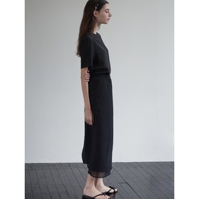 Two layers embo skirt - Black