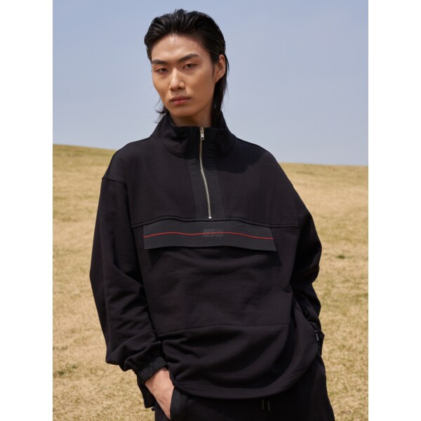 MENS SWEAT ANORAK (PMACSSS001_BK)