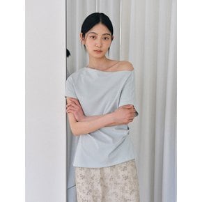 Diagonal Hem Slit T-Shirt (2color)