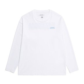 N252URG420 세미오버핏 그래픽 긴팔 워터 티셔츠 WHITE