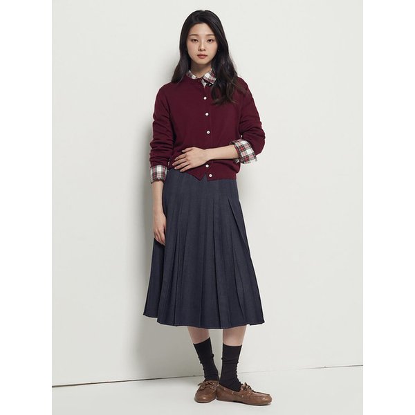 데님라이크 플리츠 스커트  네이비 (BF5X27C55R)