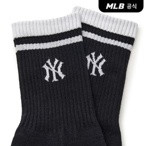 [엠엘비코리아공식] 데일리 스트라이프 장목양말 3족세트 MLB (Black)