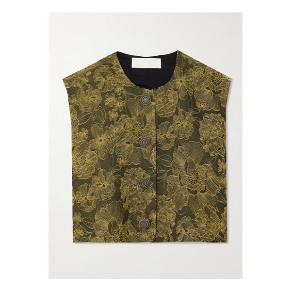 데스트리 에르난 크롭 자수 우븐 베스트 밀리터리 그린 46376663162888776