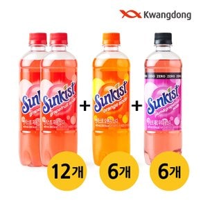 썬키스트 자몽 소다 600ml 12개 + 오렌지 소다 600ml 6개 + 제로 자두자몽 소다 600ml 6개