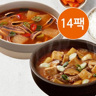  교동 차돌된장찌개 7팩+오징어무국 7팩(총14팩)