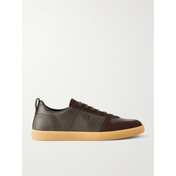 렙톤 텍스처 가죽 스웨이드 스니커즈 46376663162995617