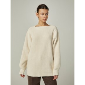 SLIT DETAIL LOOSE FIT PULLOVER (NATURAL)