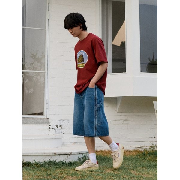 유틸리티 트랙 버뮤다 데님 팬츠_Blue